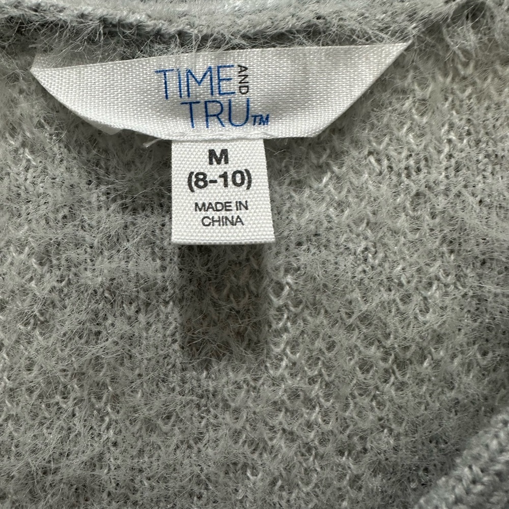 Time and Tru Star Patterned Gray Cardigan NWT Medium - Picture 3 of 4